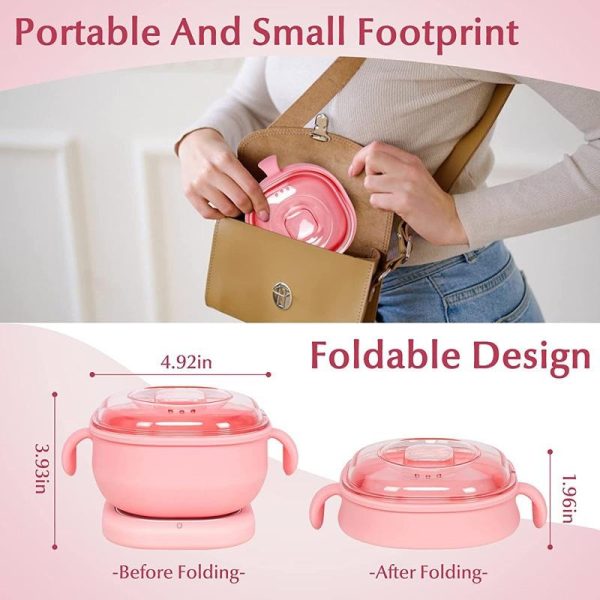 🌸 Foldable Silicone Wax Warmer 🔥 – 400ml Travel-Friendly Hair Removal Heater for Body & Spa 💆‍♀️ (🎨 Random Color)